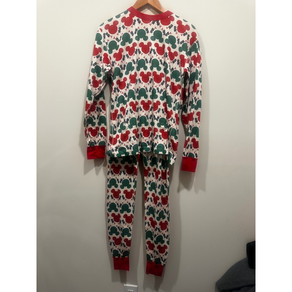 Disney Hanna Andersson Mickey Mouse Holiday Pajama Set Red Green Mens Medium